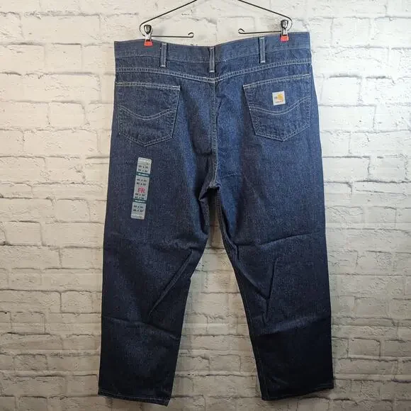 NEW Carhartt FR Flame Resistant Jeans Mens 40x30 Blue Denim Work FRB 100DNM - Picture 5 of 7